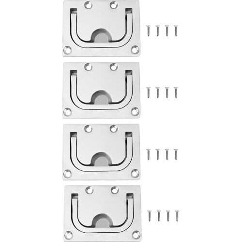 MagiDeal 4pc Boat Hatch Locker Lift/ Pull Ring Handle Marine Stainless Steel