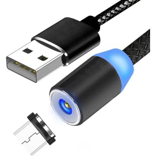 3 in 1 Magnetic Charging Cable with 3 Cord Heads (Micro USB/L/Type C) Rotate Braided Cable Charging C