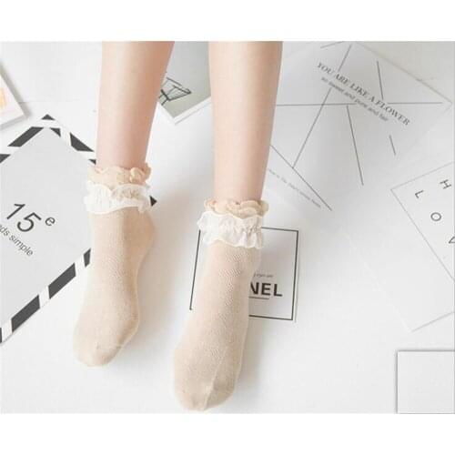 Lolita Style Japanese Maiden Lovely Woman Lace Short Socks Multiple Colors Cotton Socking B422
