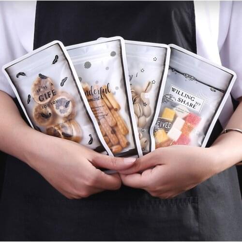 50pcs Reusable Snack Zipper Bags Portable Leakproof Food Saver Storage Bag for Travel Seal Fresh Food Cookies Bag