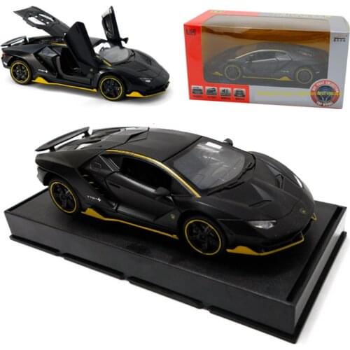 Sports Car Model LP770 1:32 Alloy Toy Car Toy Vehicles Sound Light Super Racing Pull Back Car Kids Birthday Gift Black Toy Car