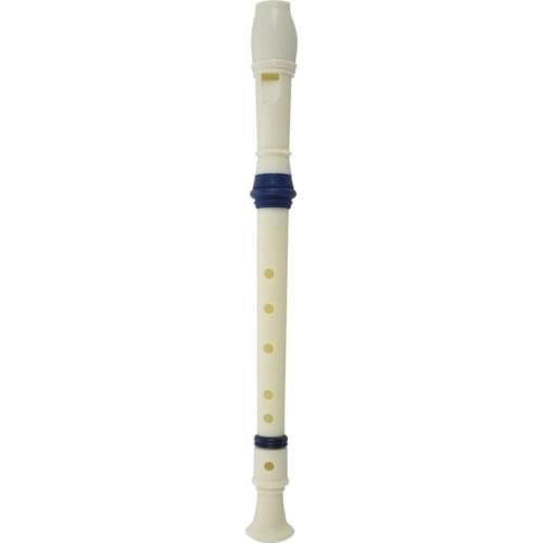 Music Instrument 6 Holes Soprano Flute Recorder White Blue