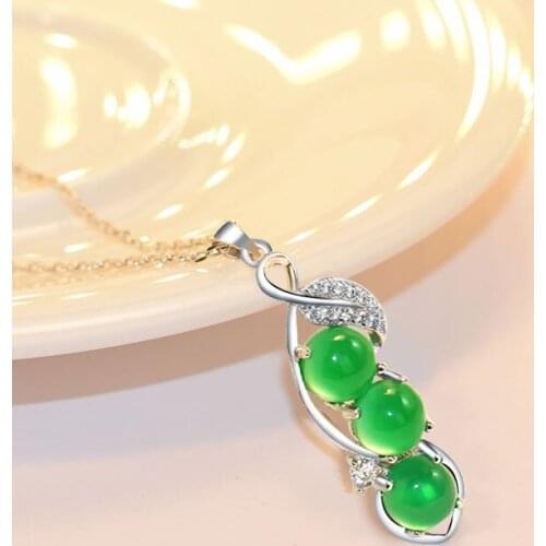 Natural Green Hetian Pendant Necklace Chinese Jadeite Amulet Fashion Charm Jewelry Gifts for Women Her