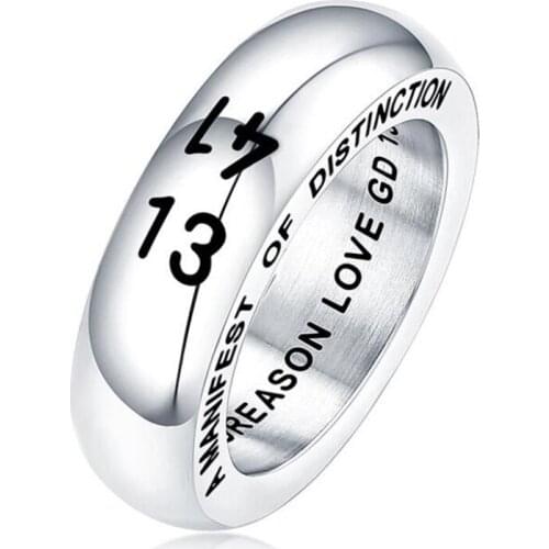 New couple ring titanium steel ring love expression 1314 male and female hip-hop personality street style ring