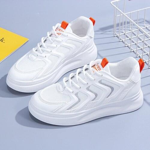 2021 Summer New Womens Shoes Versatile Flat Shoes Korean Womens Fashion Trend Leisure Sports Shoes All White Casual Shoes