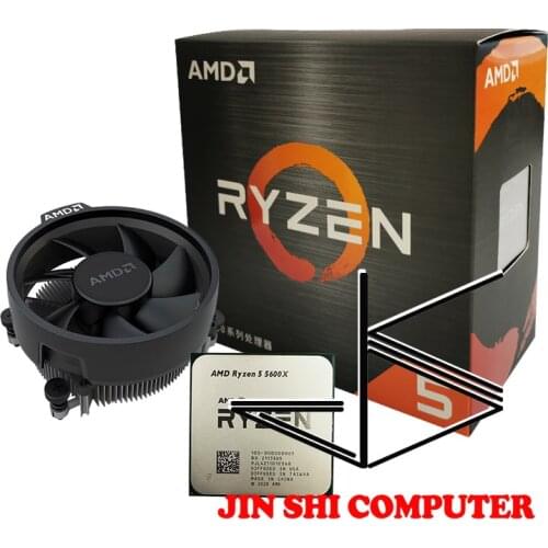 NEW AMD Ryzen 5 5600X R5 5600X 3.7 GHz Six-Core twelve-Thread 65W CPU Processor L3=32M 100-000000065 Socket AM4 with cooler fan