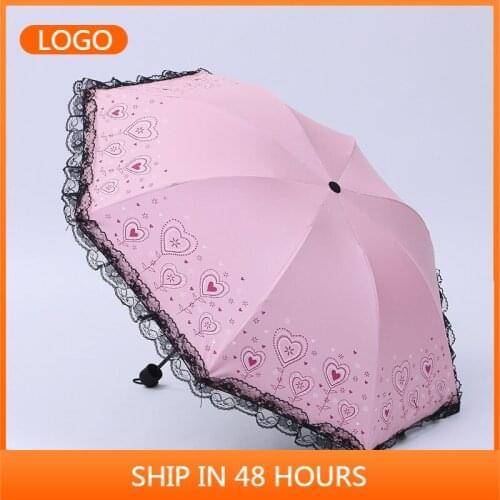 New folding vinyl lace umbrella outdoor UV-proof clear umbrella creative umbrella parasol lace umbrella