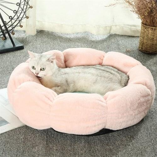 Simple Soft Round Flower Shape Dog Bed Cat Mat Pet Sleeping Cushion Winter Warm Kennel for Small and Large Puppy Nest Dog Basket