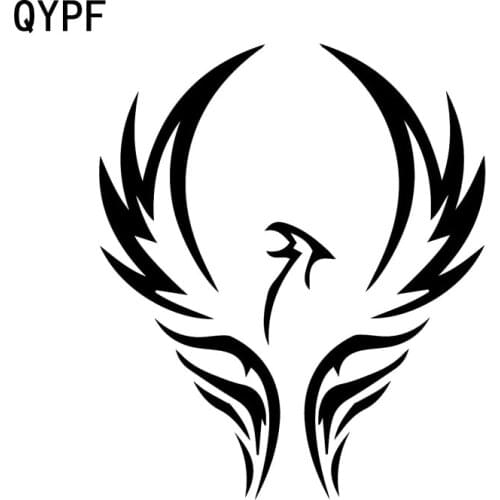QYPF 13.5CM*15.8CM Cartoon Animal Phoenix Motorcycle Decal Car Sticker Black/Silver Vinyl Decoration C15-1044