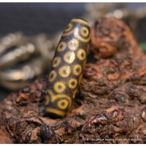Rare Unique Energy Tibetan Old Agate Ivory Color 36 Eye dZi Bead Totem Amulet Pendant LKbrother Sauces Top Quality