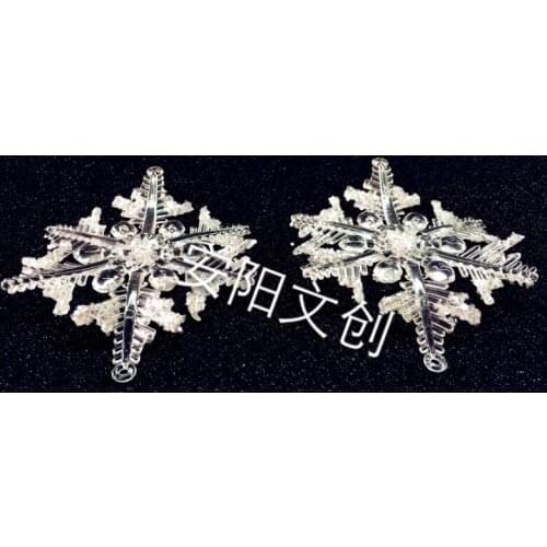 Christmas Gifts Window Decoration 10CM Acrylic Fruit Snowflake Diamond Effect 2 Pieces