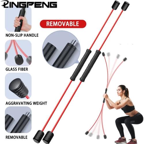 Detachable Flexi bar Elastic Rod Fitness Stick Lose Weight Muscle Training Phyllis Tremor Rod Feilishi Gym Workout Equipment