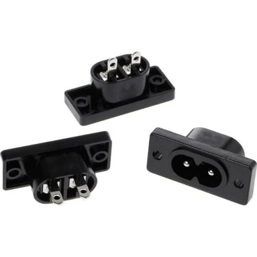 5 Pcs IEC320 C8 2 Terminal Power Plug Inlet Socket AC 250V 2.5A