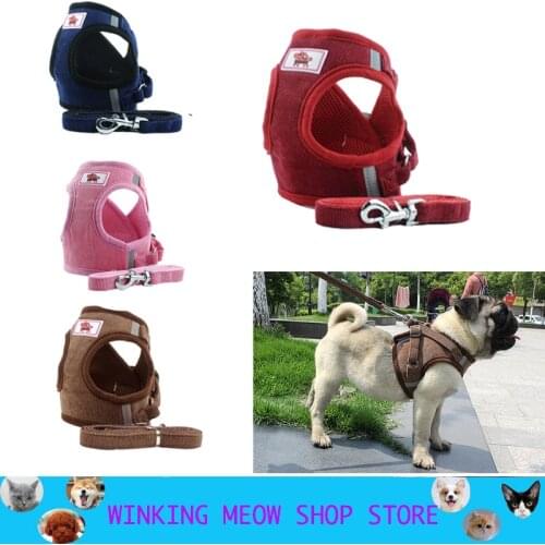 Dog Harness With Leash Dog Collar Adjustable Vest Walking Soft Breathable Collar Pet Accessories for Small Medidum Large Pets