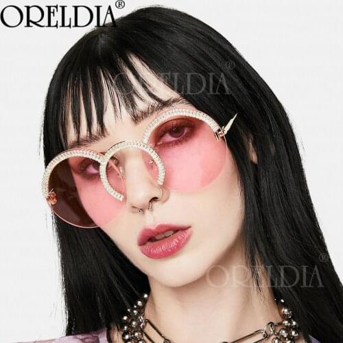 Sunglasses 2021 Womens Fashion Rimless Round Sun Glasses Luxury Daimond Sunglasses Men Vintage Gafas De Sol Dropshipping