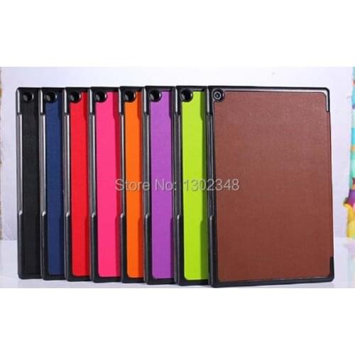 Slim 3-Folder Flip Stand Leather Skin Shell Cover Funda Case For Sony Xperia Tablet Z2 SGP541/511/512CN 10.1" Tablet +Film +Pen