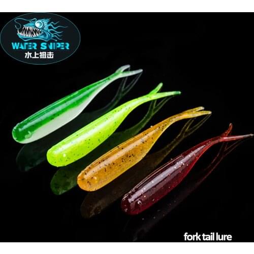Free Shipping 2.3in 1.3g Fork Tail Swimbait Soft Lures Salt Smell Wobbler Artificial Plastic Bait Carp Shad Fishing Tackle