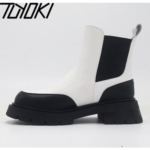 Tuyoki Real Leather Ankle Boots For Women Fashion Platform Winter Shoes Woman Short Boot Office Lady Footwear Size 34-40