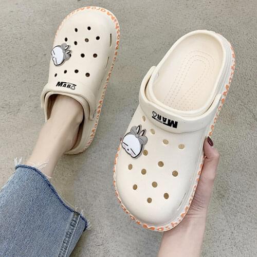 Platform Clogs for Women autumn Garden Shoes Woman Slippers Wedges Beach rubber Sandals Heel Croc Girls Flip Flops cotton