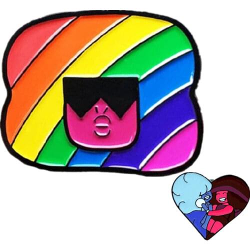 1PCs LGBT Pride Rainbow Heart Pinback Button Badge Gay Lesbian Symbol Pin Love Is Equal DIY Apparel Alpaca Sewing Accessories