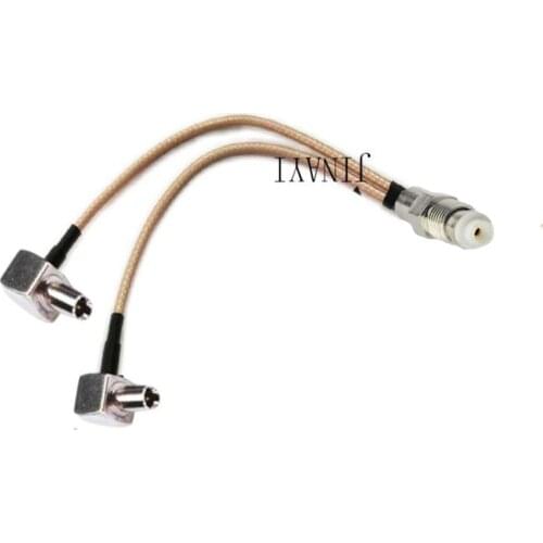 10pcs FME Jack Female to 2 TS9 ts-9 Male RA Connector RF RG316 Pigtail Y Extension Cable 10/15/20/30/50cm /1m