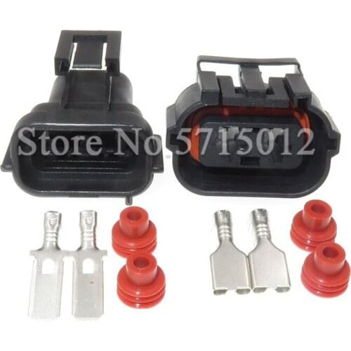 2 Hole 344075-1 Waterproof Female Male Connector Electrical Fan Socket For Nissan Subaru Infiniti