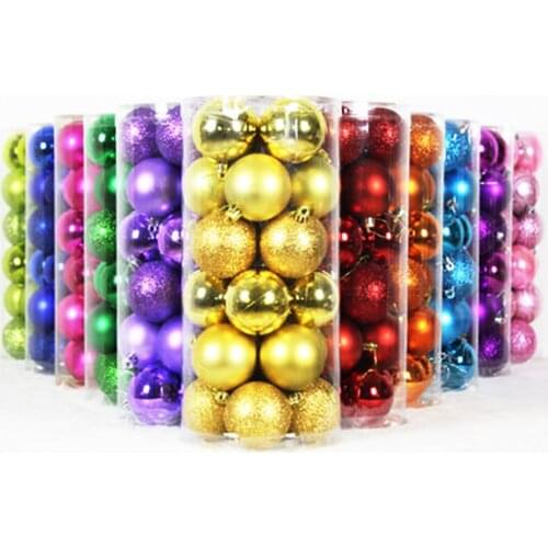 24pcs 4cm Christmas Xmas Tree Ball Gold Bauble Hanging Xmas Party Ornament For Christmas Home Decoration HG0181