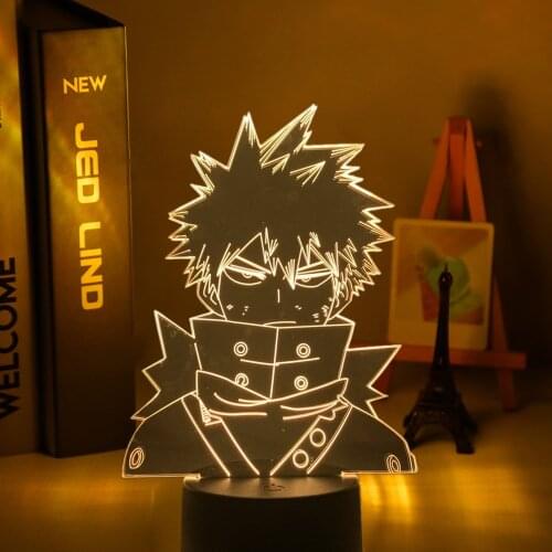 3d Led Night Light Anime My Hero Academia for Bedroom Decor Birthday Gift Manga Gadget My Hero Academia Katsuki Bakugo Lamp 3d