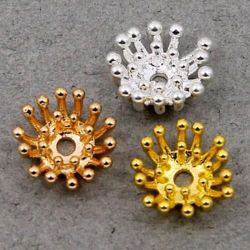 5pcs 10*5mm copper Metal Filigree Flowers Bead Caps Base Connectors Diy Bracelet Headwear Components For Handmade Jewelry Access