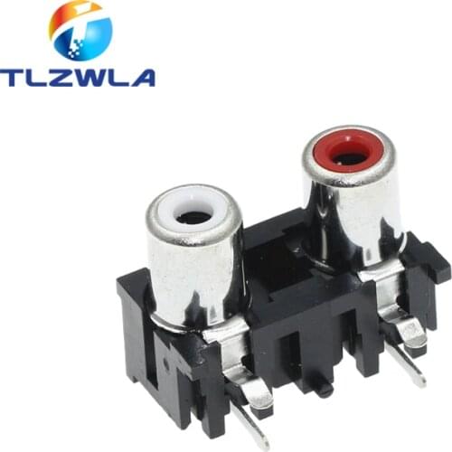 5Pcs RCA Socket Audio Socket AV Lotus Socket AV2-5 2-Hole Socket White Red