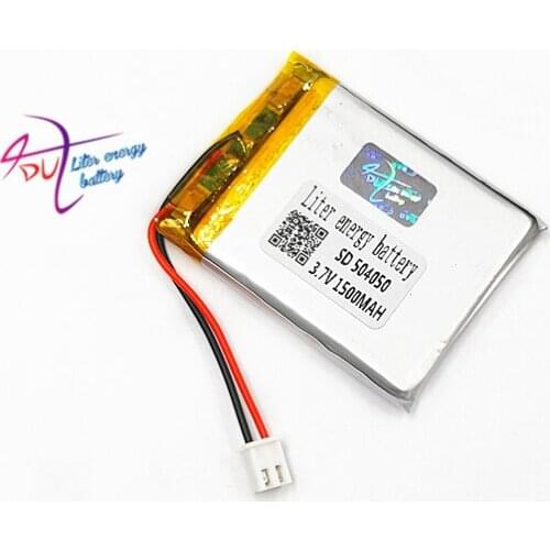 504050 1500mAh JST 2.54mm 2pin 3.7V Lithium Polymer LiPo Rechargeable Battery For Mp3 DVD PAD mobile tablet pc power bank Camera
