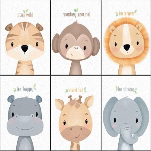 Abstract Cute Animals Oil Painting By Numbers For Child Acrylic Paints Health For Children DIY Canvas For Drawing Home Decor