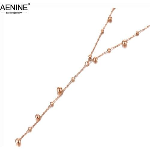 AENINE Goth Stainless Steel Balls Charm Pendant Necklaces Trendy Bohemia Chain Choker Necklace Jewelry For Women Girl AN20121