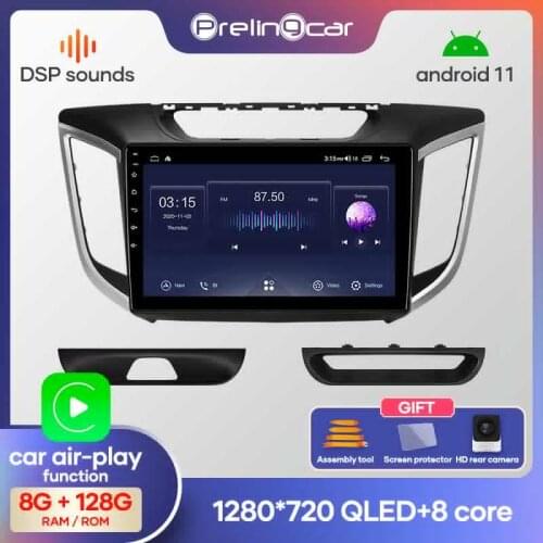 Prelingcar Android 10.0 NO DVD 2 Din Car Radio Multimedia Video Player Navigation GPS For Hyundai Creta IX25 2014-2018 Octa-Core