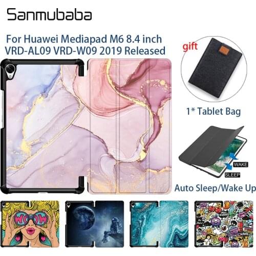 Sanmubaba Tablet Case For Huawei Mediapad M6 8.4 inch VRD-AL09 VRD-W09 Magnetic PU Leather Flip Stand Smart Cover Smart Funda
