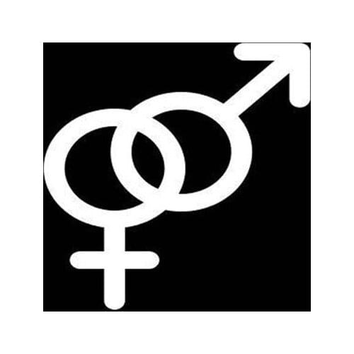 Black/Sliver Heterosexual Symbol Car Rear Glass Sticker Waterproof Vinyl Art Car Side Pattern Decor Sticker S1080