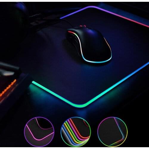 350x250X30mm LED Light Gaming Mouse Pad RGB Large Keyboard Cover Non-Slip Rubber Base Computer Carpet Desk Mat PC Game Mouse Pad
