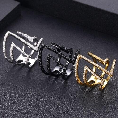 Jankelly New Hot Indian African Dubai Wide Full Prong CZ Rings For Women Superstar Party Show Jewelry Individuality Attrective