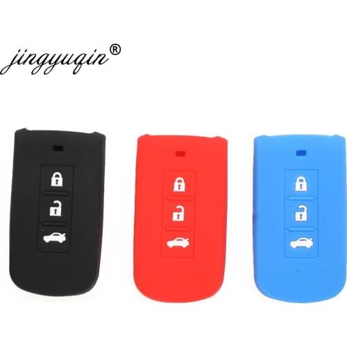 Jingyuqin 30x For Mitsubishi Outlander Lancer 10 Pajero Sport EX ASX Colt Grandis L200 Smart 3Button Silicone Car Key Case Cover