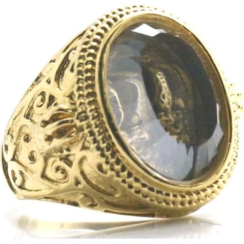 Unisex 316L Stainless Steel Gold-Color Crown Newest Ring