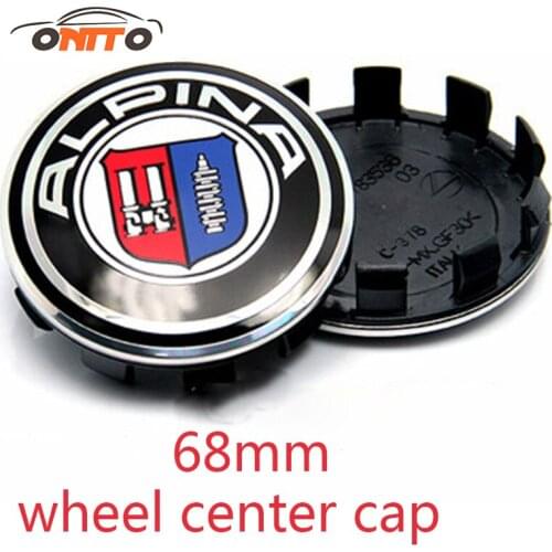 For ALPINA 68MM 2.36inch Auto Wheel Center cap black base gary base emblem logo Covers Car Rim Emblem badge cover car styling