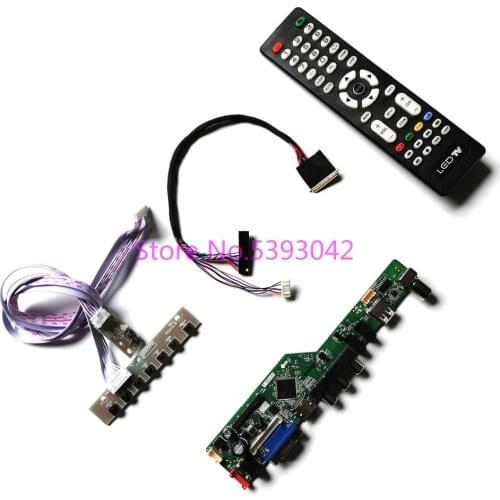 KIT for LTN156AT05-C02/F01/F08/H01/H02/H07 1366*768 VGA USB AV 40-Pin LVDS remote LCD panel Analog TV control drive board