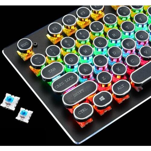 Illuminated Mechanical Keyboard 104 Keys PC Gaming Keyboard USB Powered Operated 9 Vivid Lighting Effects for PC Computer Laptop