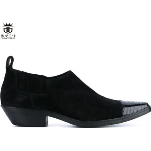 FR.LANCELOT 2020 gentleman point toe Leather Shoes Men dress shoes slip on business Shoes Men wedding shoes party flats