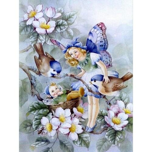 Flower Butterfly DIY 11CT Cross Stitch Embroidery Kits Needlework Craft Set Cotton Thread Printed Canvas Home Decoration Design