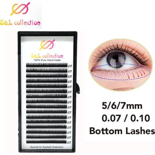 16rows/case Bottom Eyelash Extension 5mm 6mm 7mm Short Mink Under Eyelashes Eyebrow Lashes Makeup Maquillaje Cilios
