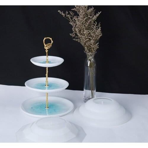 NOT AS LONG diy glue type 2 ins wind three-dimensional three-layer circular section tray fruit tray tea tray set fruit home