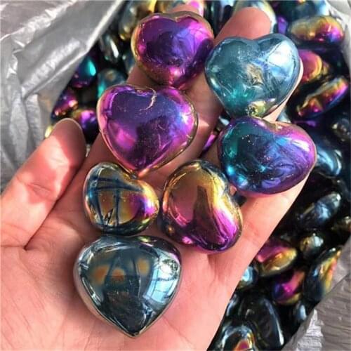 Wholesale Natural Crystal Carving Heart Angel Aura quartz Heart Crystal For Gift Decoration