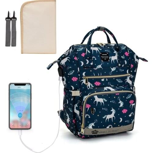 USB design Diaper Backpack Large Capacity Maternity Bag Stroller Organizer With Chaning Pad Portable Multifunction Baby Cart Bag