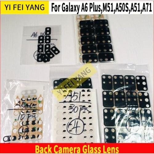 10Pcs Original Rear Back Camera Glass Len For Samsung Galaxy A6 Plus A50S A51 A71 M51 Cover Lens Bezel With Adhesive